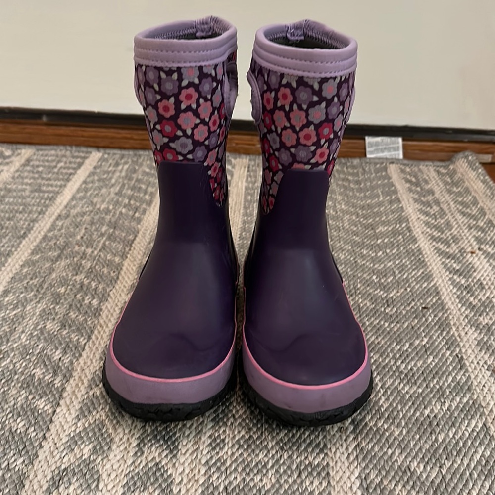 Bogs Purple Floral Kids Rain & Snow Boots